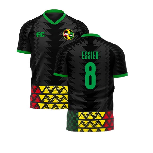 Ghana 2022-2023 Away Concept Football Kit (Fans Culture) (ESSIEN 8)-SoccerKits Hub | Buy Soccer Jerseys Online